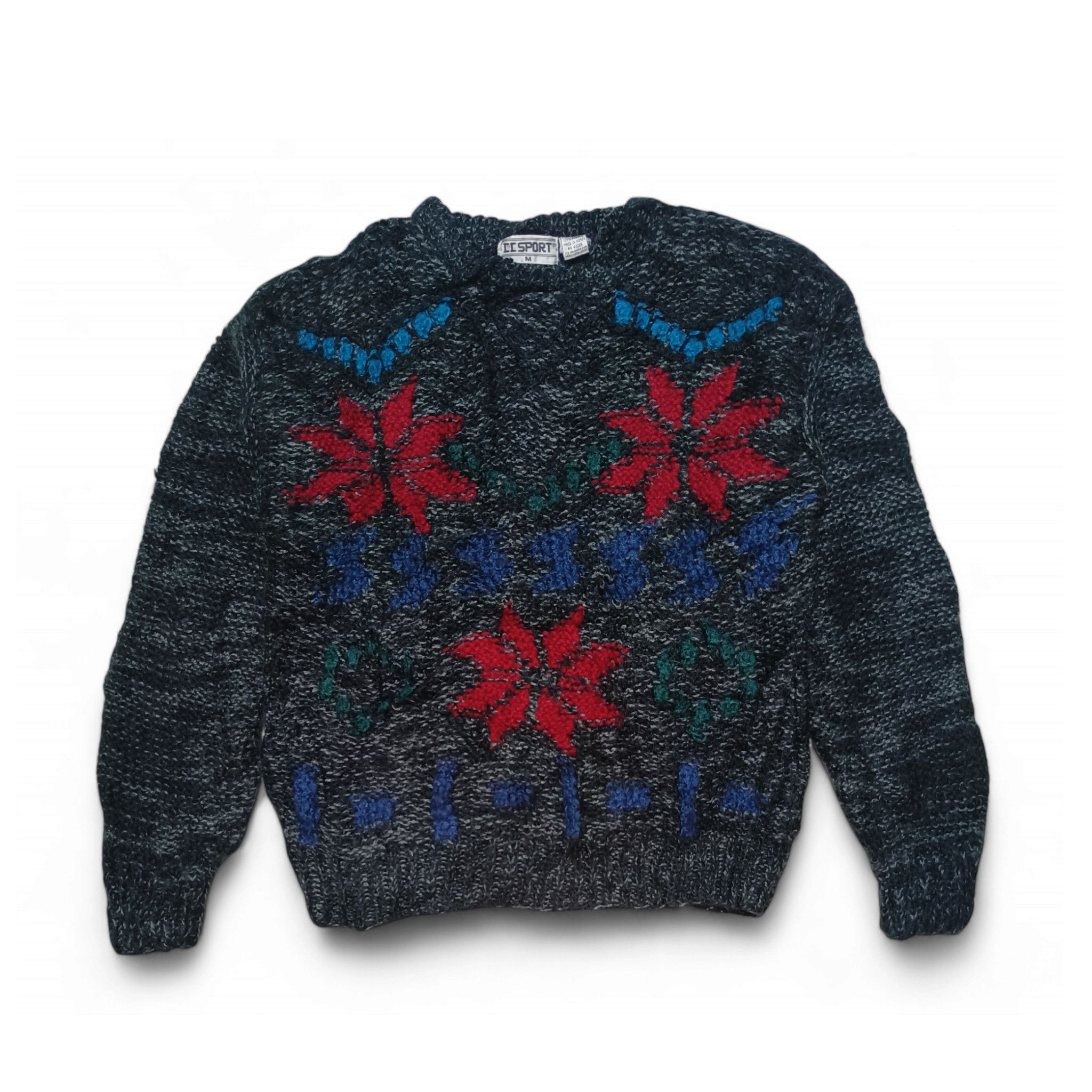 Other Vintage 80s CC SPORT Abstract Motifs Knit Acrylic Sweater Size M / US 6-8 / IT 42-44 - 1 Thumbnail