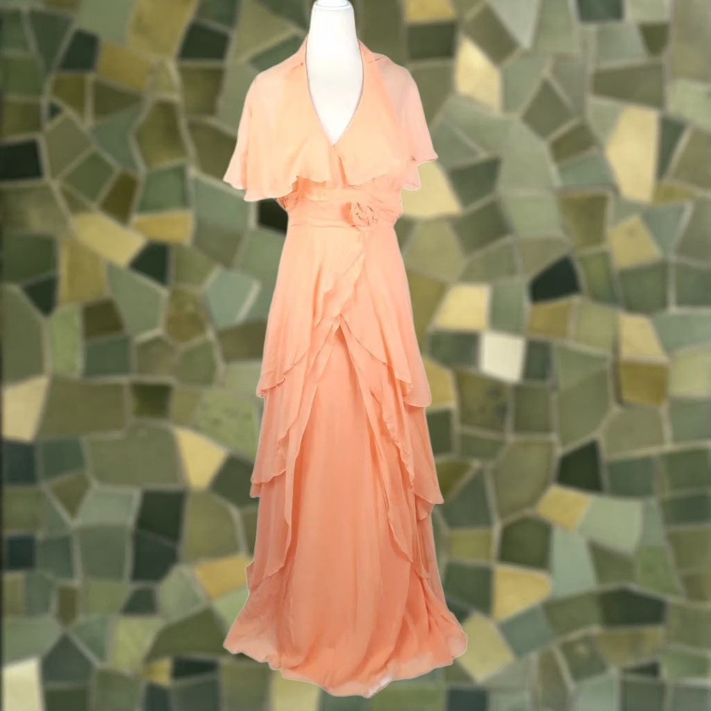 70s formal dresses Very special evening  #stylepatterns #maxidress #isewvintage #vintagedress hidden back zipper Label 70 S Inspired Dresses |