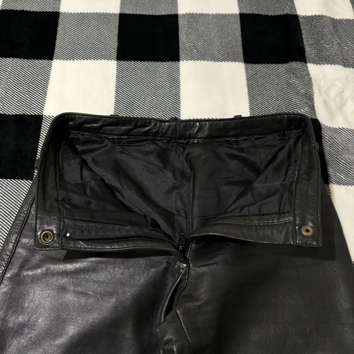 Genuine Leather × Leather × Vintage Vintage 1990s Black Leather Flare Pants Size 27" / US 4 / IT 40 - 4 Thumbnail