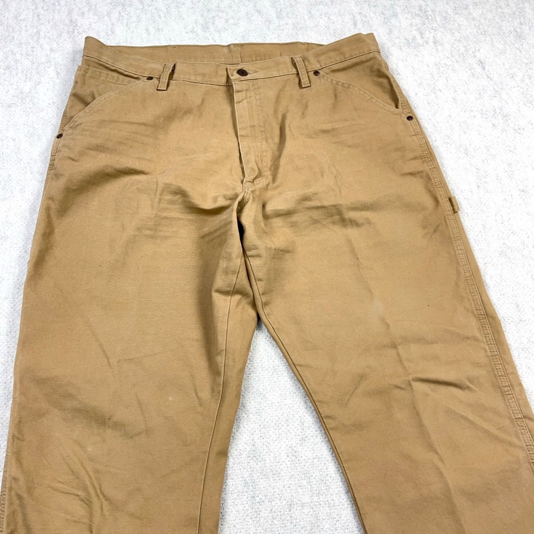 Wrangler VINTAGE Wrangler Carpenter Pants Men 36x30 Brown Duck Canvas Baggy Distressed VTG Y2K Size US 36 / EU 52 - 5 Thumbnail