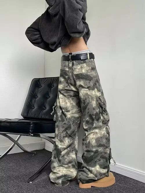 Jean Camo Multi Pocket Baggy Wide Leg Pants Size US 32 / EU 48 - 6 Thumbnail