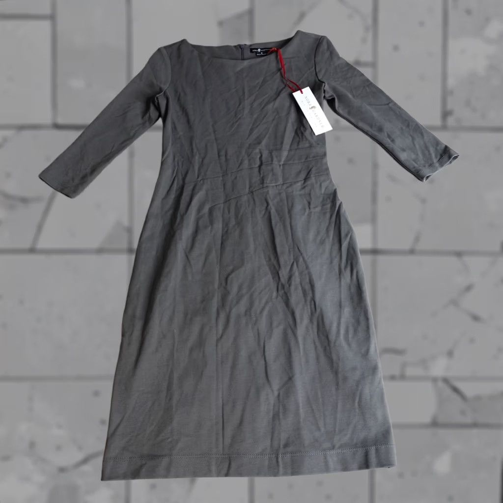 Vintage Nora Gardner Womens Dress Gray Solid Pencil Knee Length 4 Made in USA NEW READ Size S / US 4 / IT 40 - 1 Thumbnail