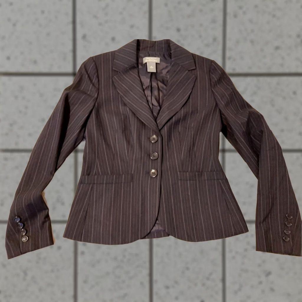 Ann Taylor Womens Ann Taylor Wool Blazer 0P Petite Black Jacket Size XS / US 0-2 / IT 36-38 - 1 Thumbnail