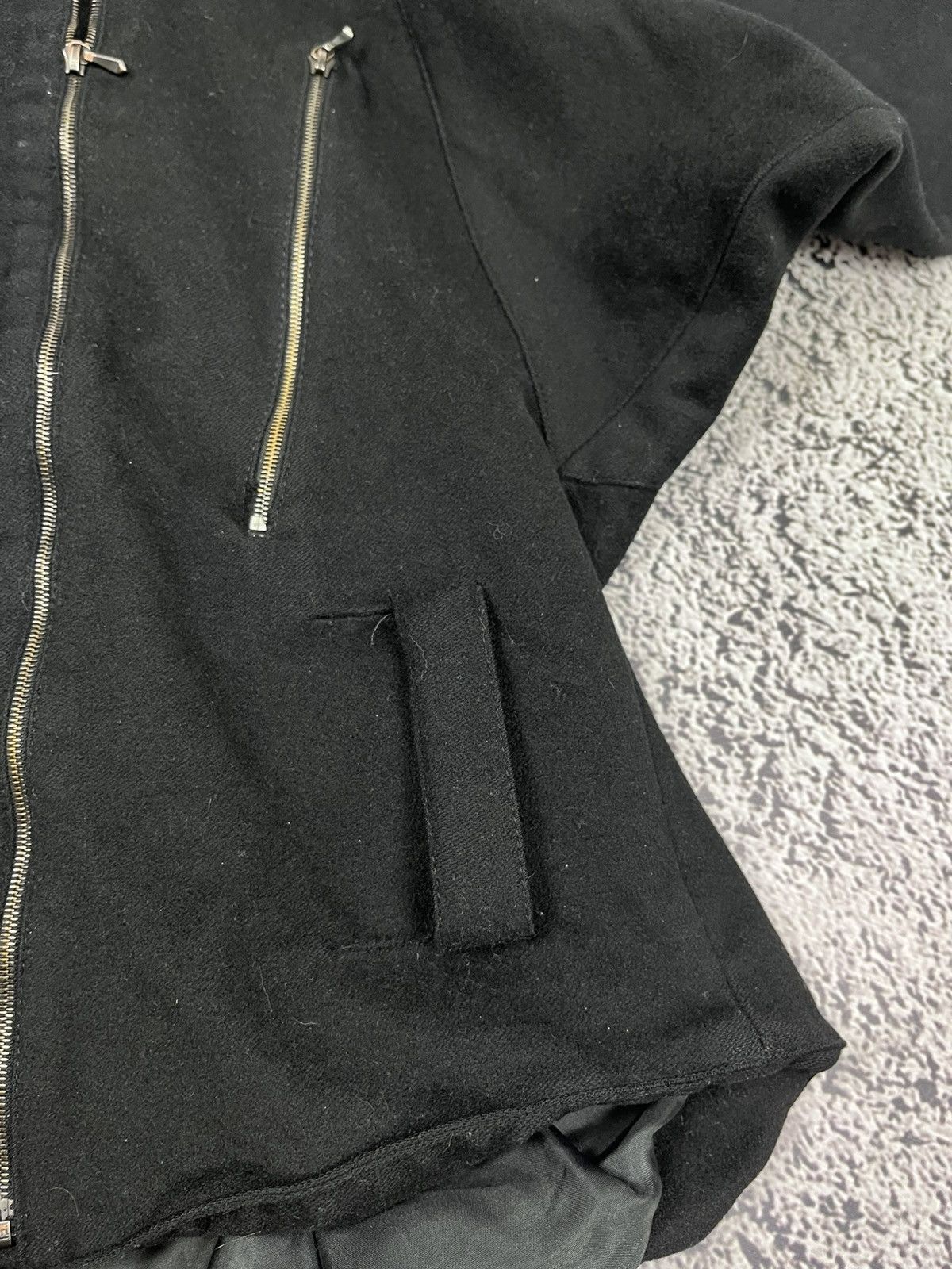 Japanese Brand Vintage Italian Wool Avant-Garde Jacket Oversized Collar Size S / US 4 / IT 40 - 5 Thumbnail
