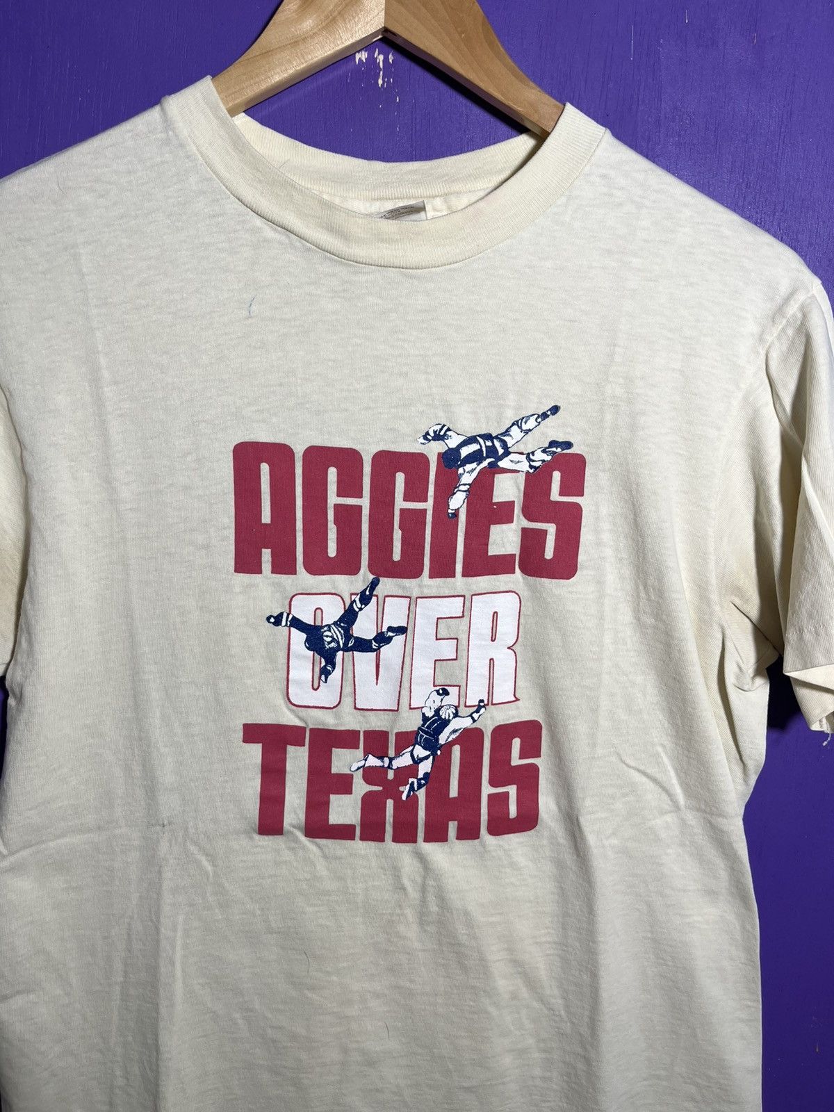 Vintage Vintage 80s Aggies over Texas baseball t-shirt Size US M / EU 48-50 / 2 - 3 Thumbnail