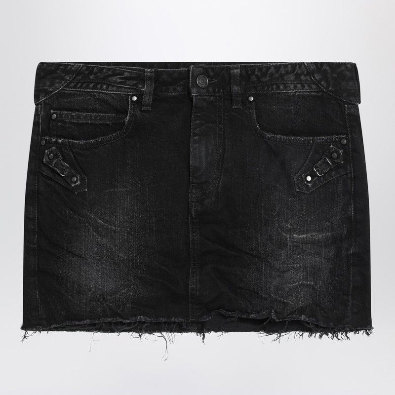 Balenciaga Balenciaga Washed Black City Mini Denim Skirt Size 27" / US 4 / IT 40 - 1 Thumbnail