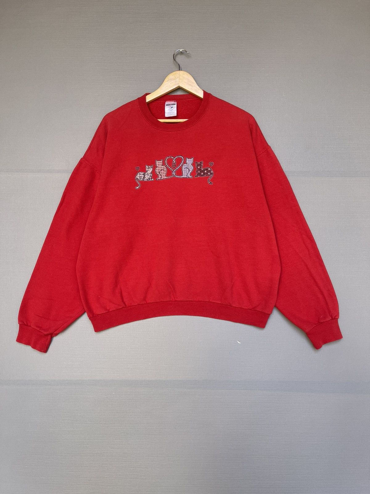 Vintage Vintage Love Cats Sweatshirt Size US XL / EU 56 / 4 - 1 Thumbnail