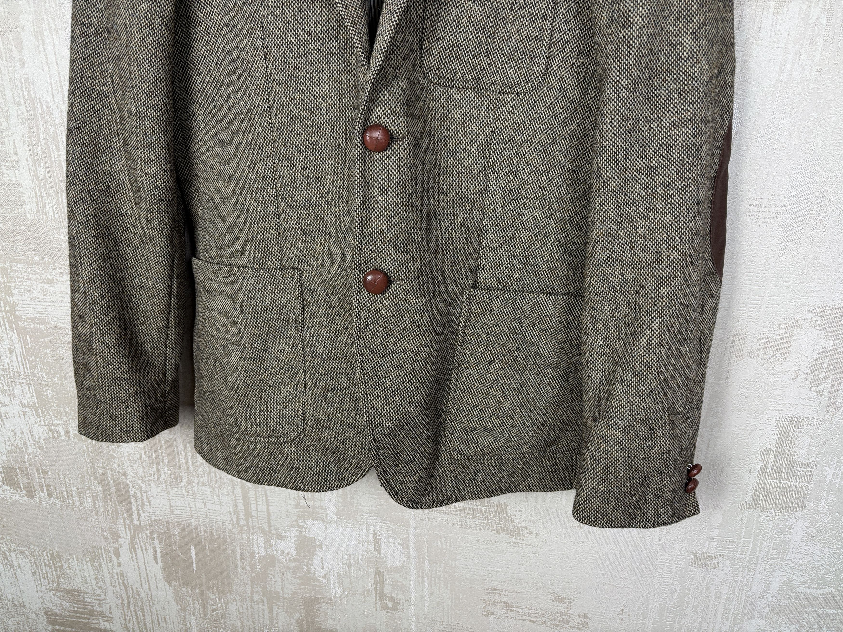 H&M H&M Moon Tweed Wool Blazer Brown Melange Elbow Pads Size 40R - 7 Thumbnail