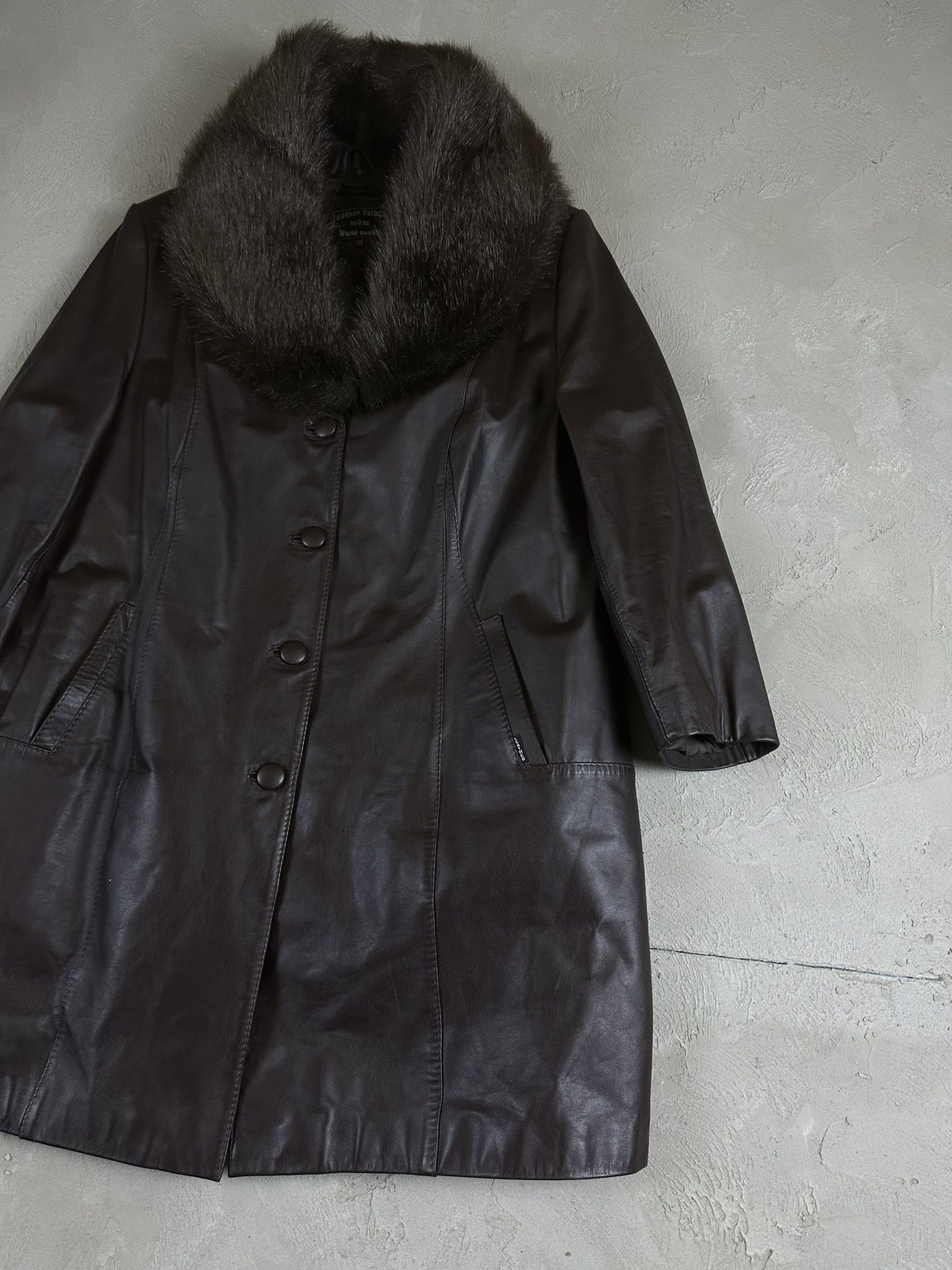 Genuine Leather 80s Leather Fur Avant Garde Coat Japan Hype Size L / US 10 / IT 46 - 3 Thumbnail