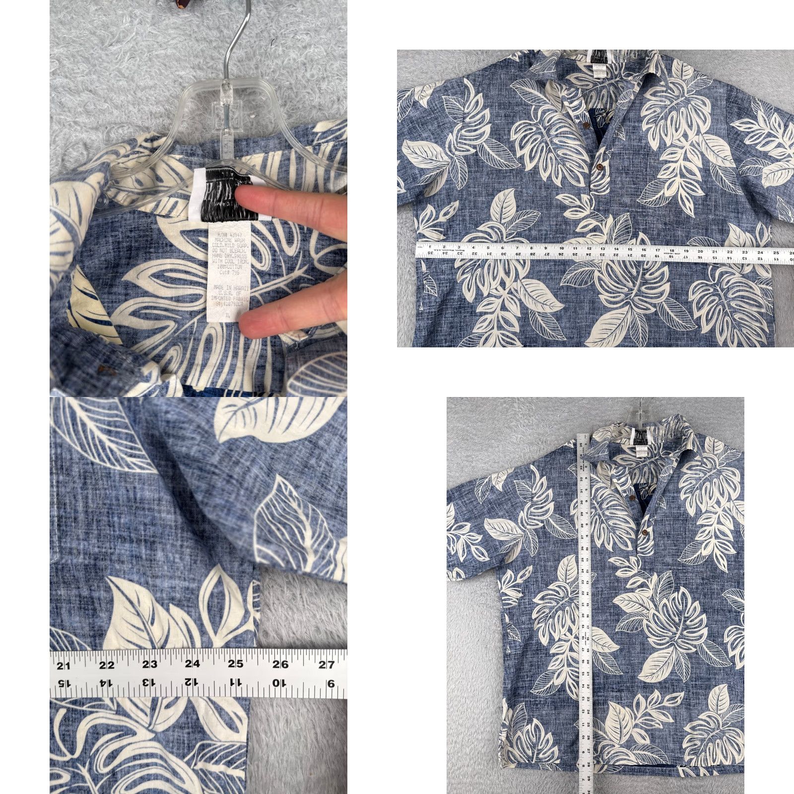 Vintage VINTAGE Skyline Shirt Men XL Blue Floral Button-Up Beach Theme 90s? Size US XL / EU 56 / 4 - 8 Thumbnail