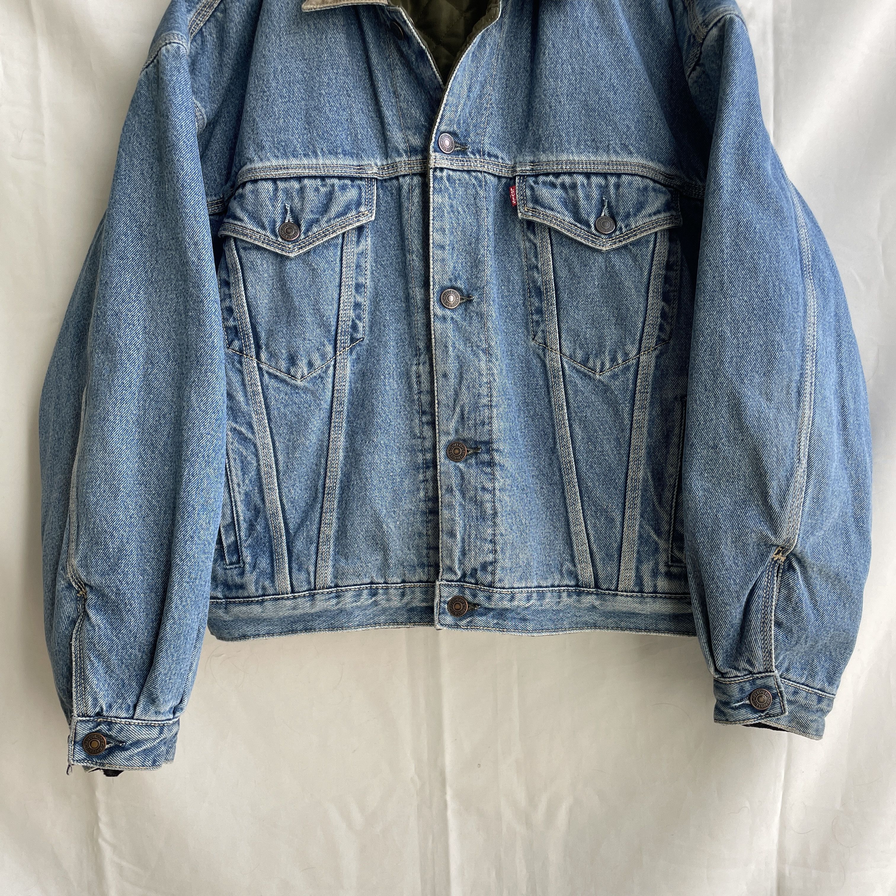 Levi's Levi's VTG 90s Reversible Quilted Chain Stitch Denim Trucker Size US M / EU 48-50 / 2 - 11 Thumbnail