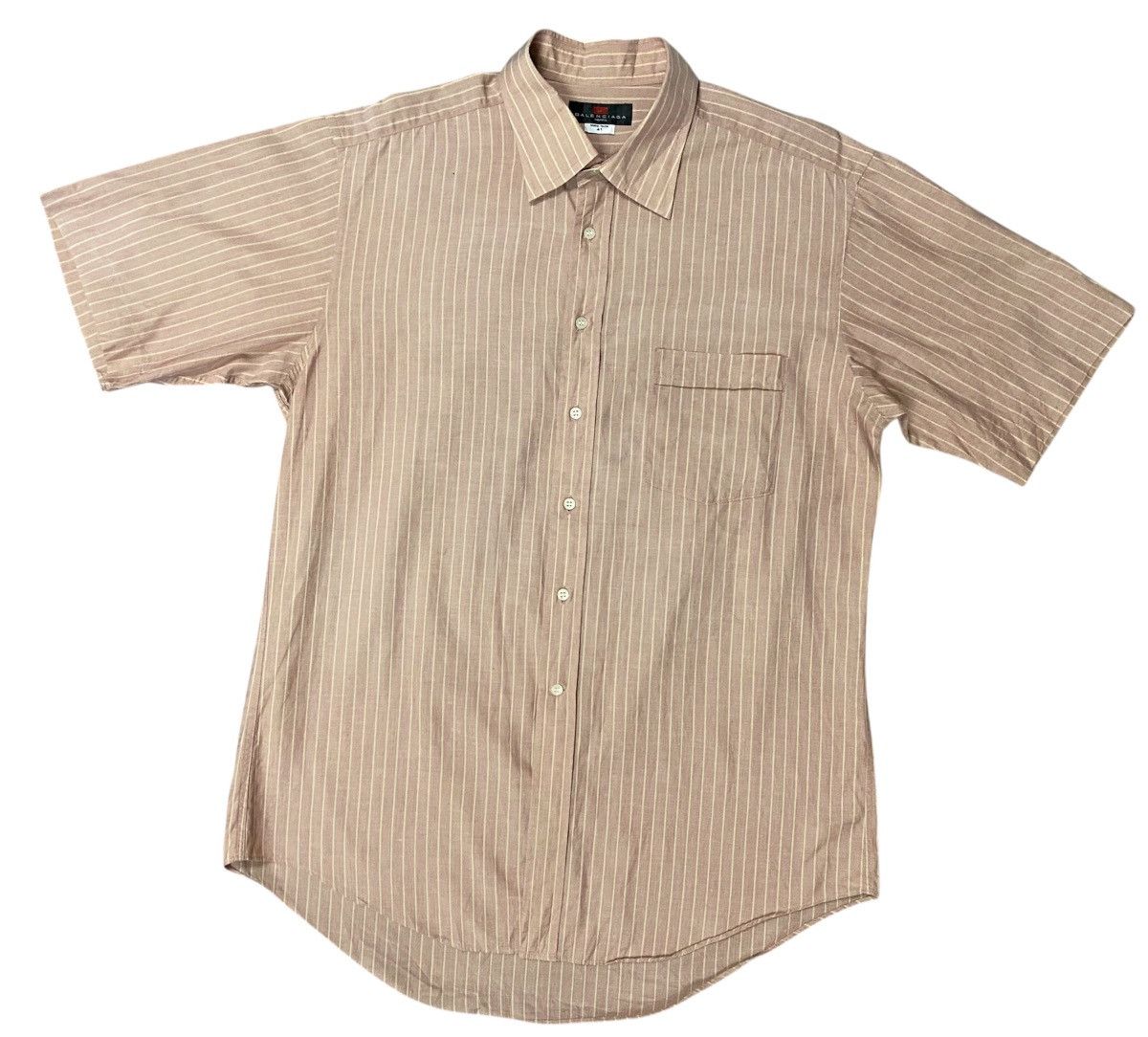 Balenciaga Balenciaga Paris Vintage Striped Short Sleeve Shirt Size 41 Size US L / EU 52-54 / 3 - 1 Thumbnail