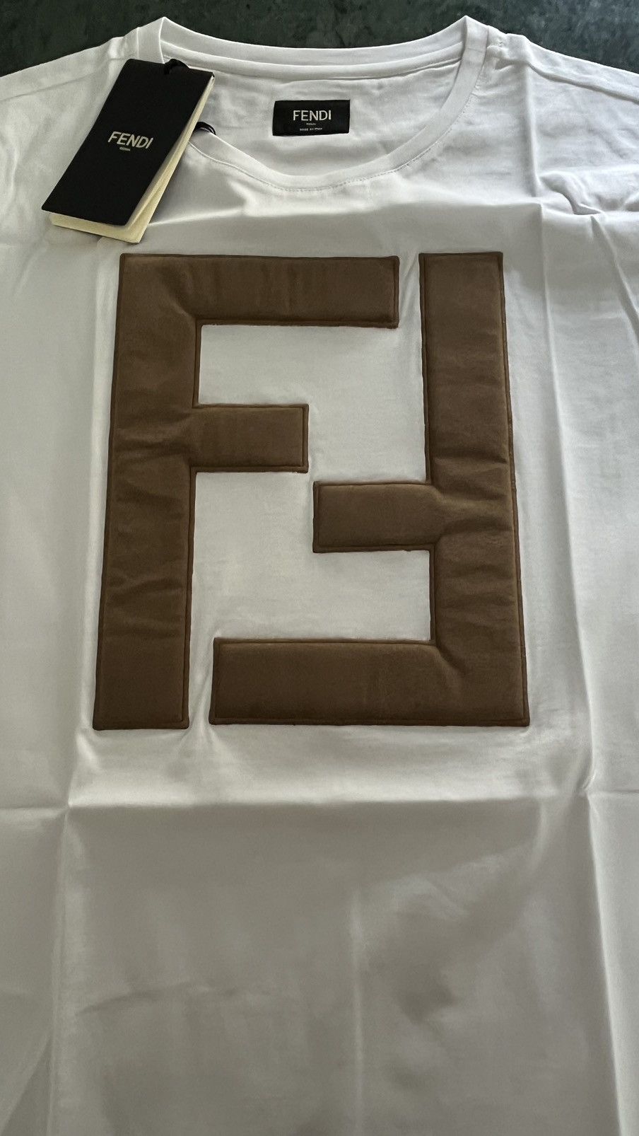 Fendi Fendi FF logo tshirt big logo 100% leather new with tags Size US S / EU 44-46 / 1 - 7 Thumbnail