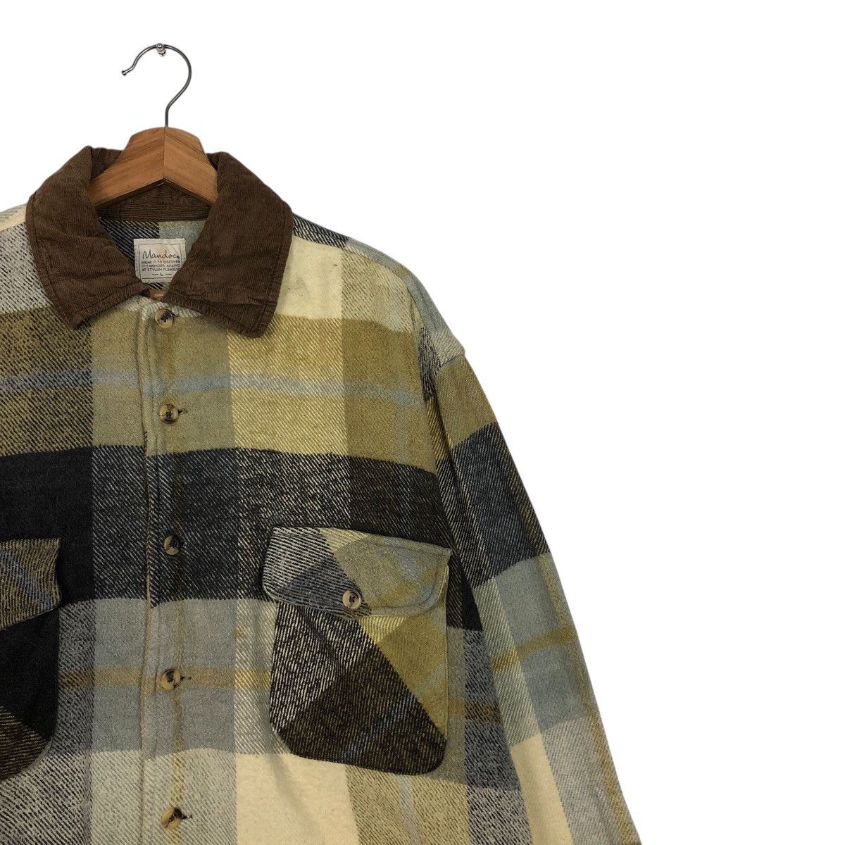 Japanese Brand 📌Vintage Wool Flannel Jacket Mandoc Tartan Issey Miyake Size US L / EU 52-54 / 3 - 7 Thumbnail