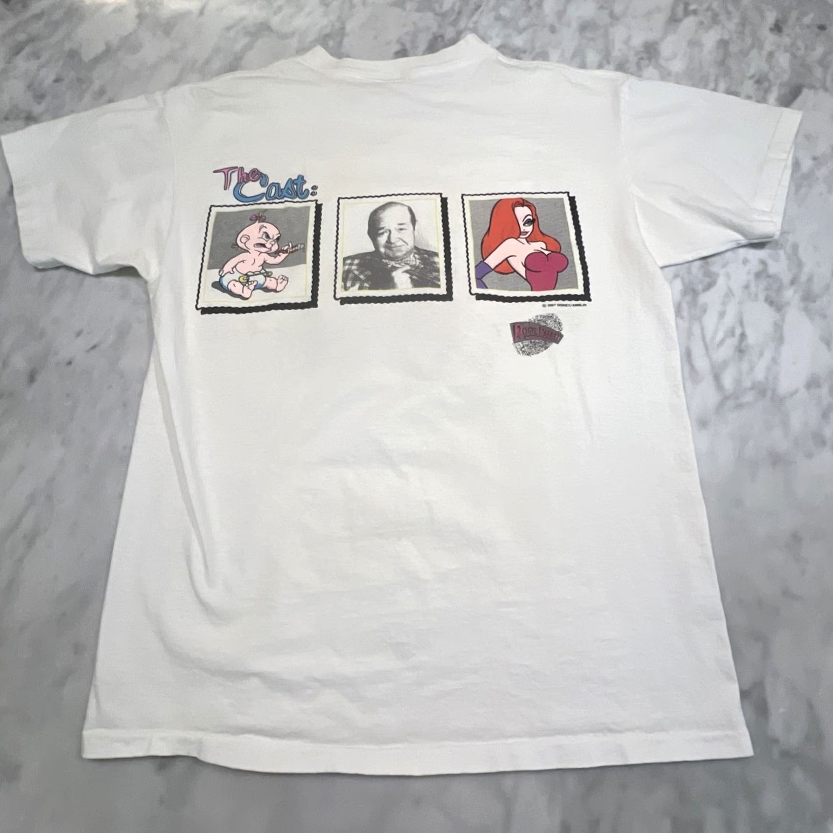 Vintage VINTAGE Who Framed Roger Rabbit The Cast Single Stitch Shirt Large Disney Puffy Paint Graphic Tee 1980s Cotton White Short Sleeve 100% Cotton Mens Size US L / EU 52-54 / 3 - 4 Thumbnail