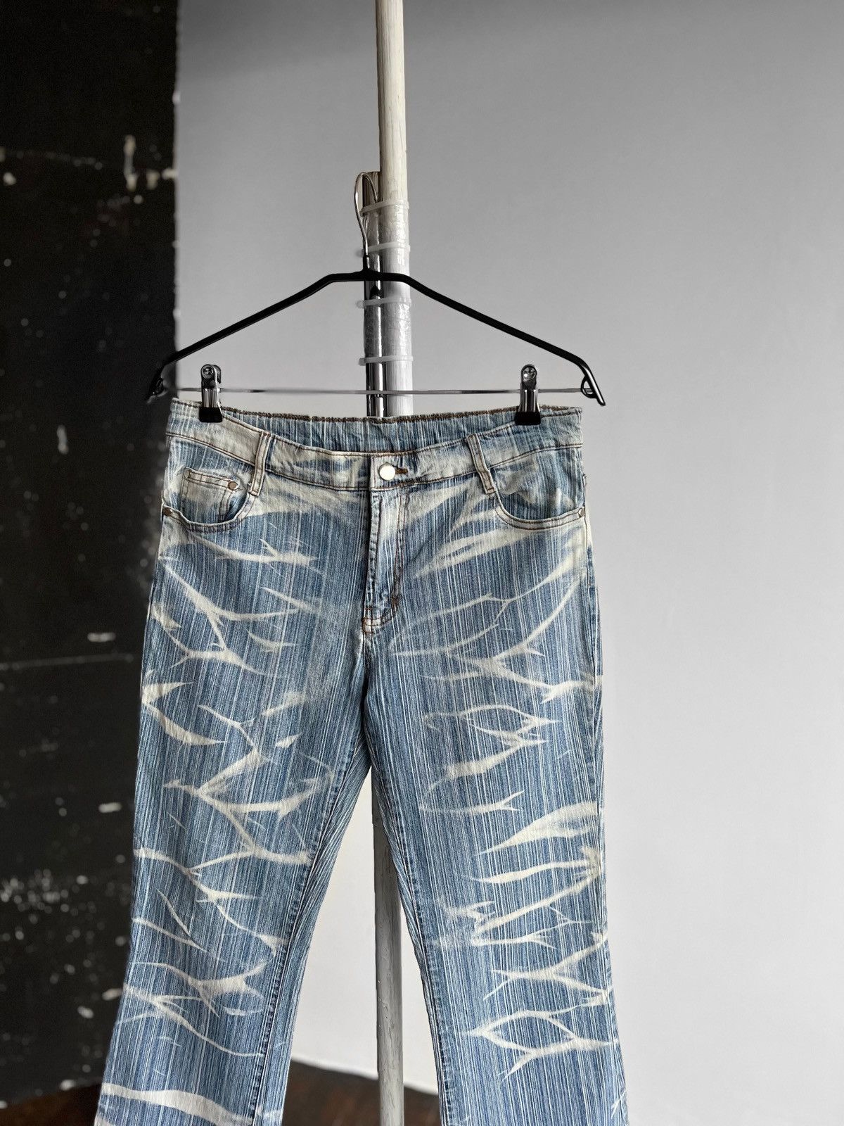 Japanese Brand × Vintage A.N.Y Jeans Womens Vintage Y2K Blue White Flared Wash Size 30" / US 8 / IT 44 - 2 Thumbnail