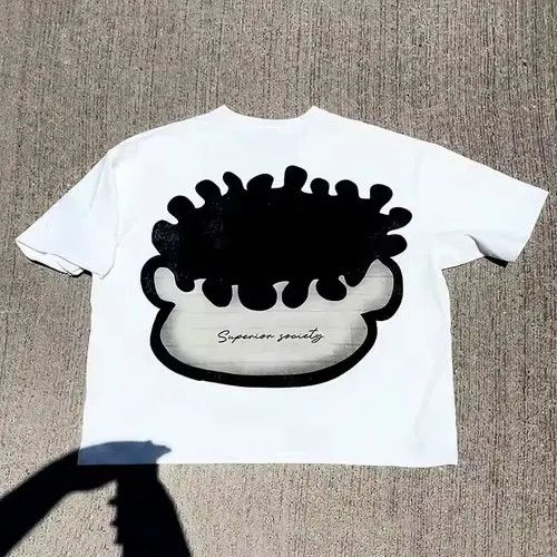 VIBE Big Injured Face Graphic Print Cotton T-Shirt Size US XXL / EU 58 / 5 - 5 Thumbnail