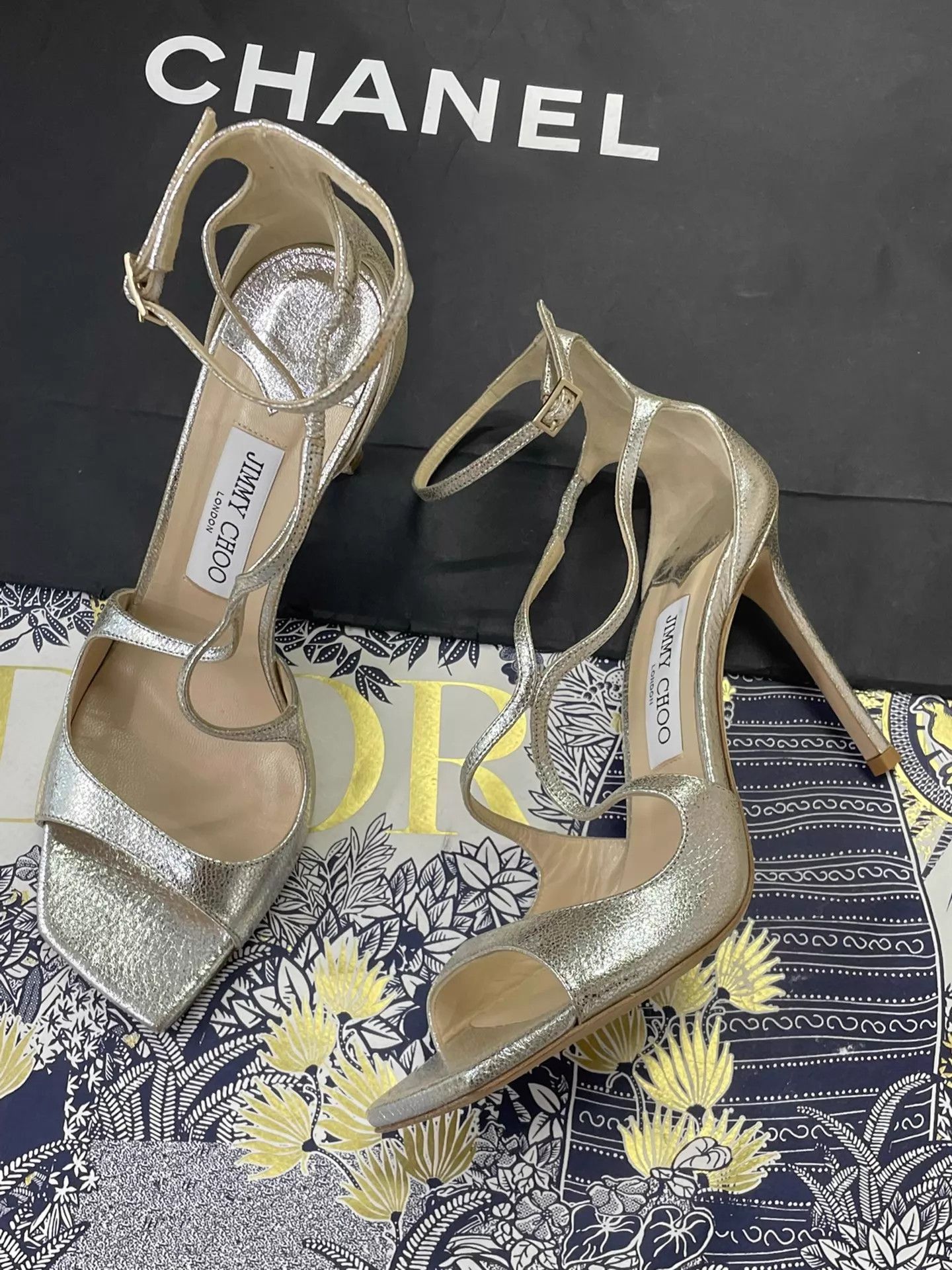 Jimmy Choo Jimmy Choo Silver High Heel Sandals Size 39 Size US 8.5 / IT 38.5 - 2 Thumbnail