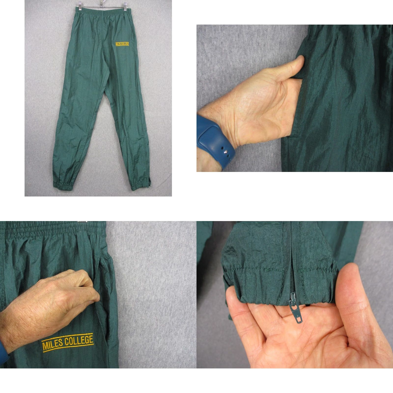 Augusta Sportswear VINTAGE Augusta Sportswear Miles College Track Suit Mens L Green 2 Piece Nylon Set Size 42R - 9 Thumbnail