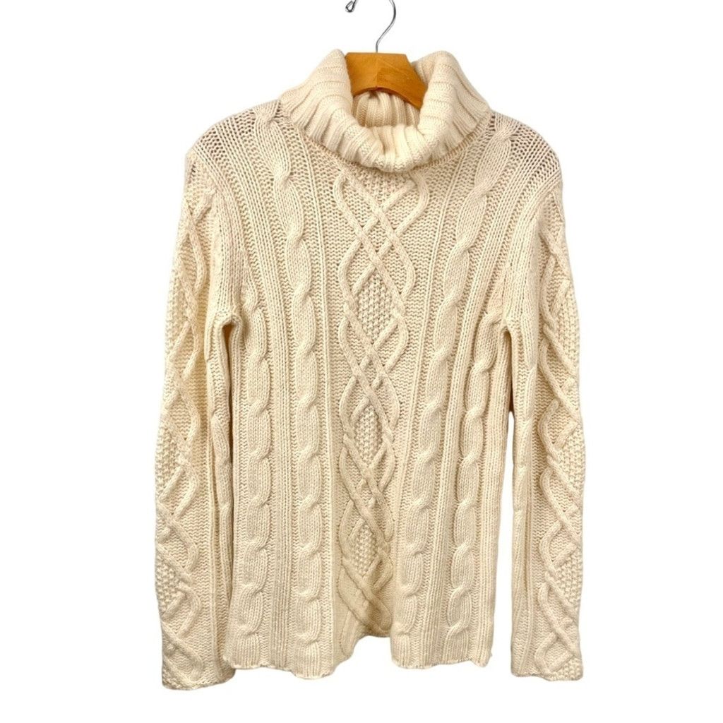 Eddie Bauer Eddie Bauer Chunky Merino Cream Cable Knit Sweater Size S Size S / US 4 / IT 40 - 2 Thumbnail
