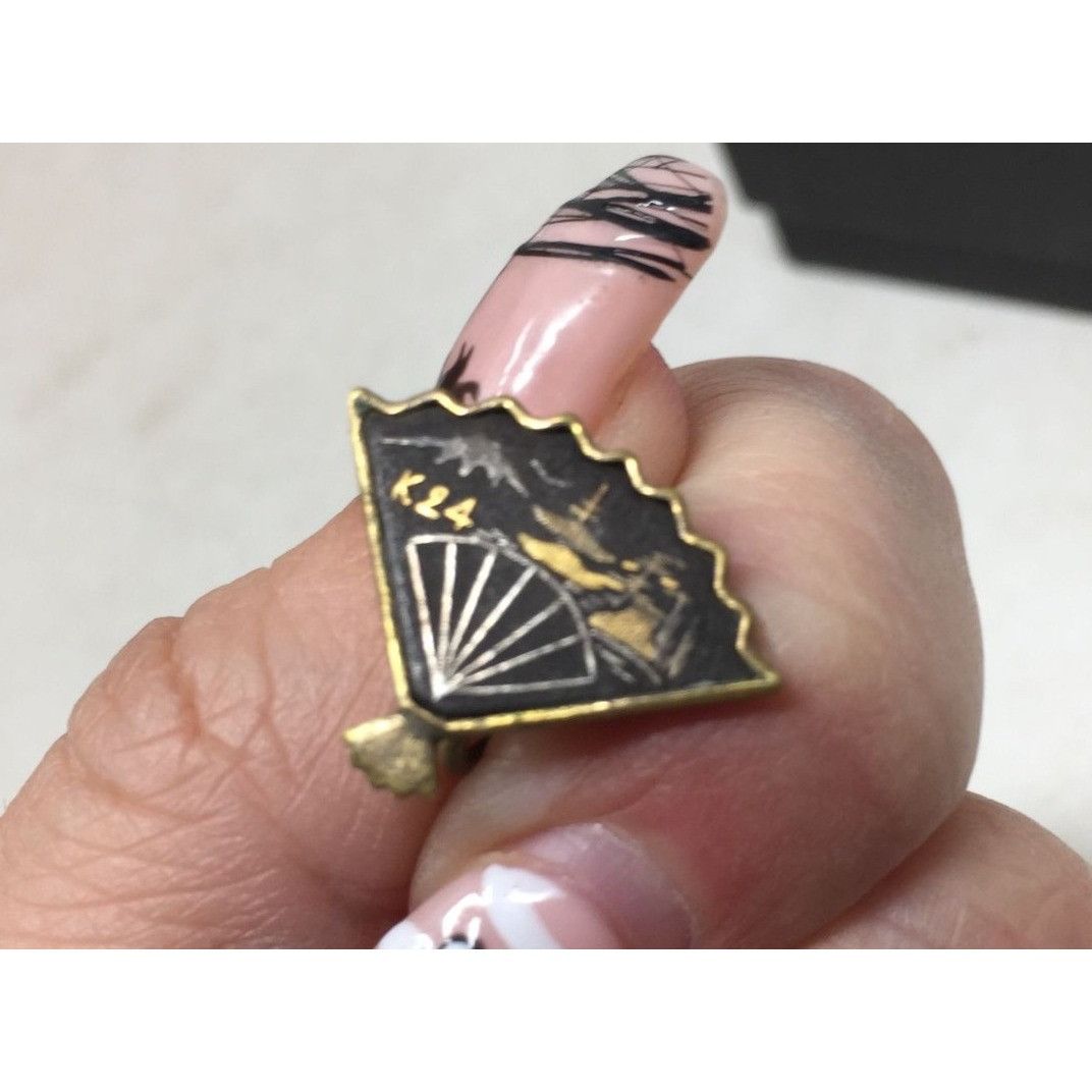 Other Vintage Women's Japanese Damascene fan K24 Gold Tone Screw B Size ONE SIZE - 5 Thumbnail