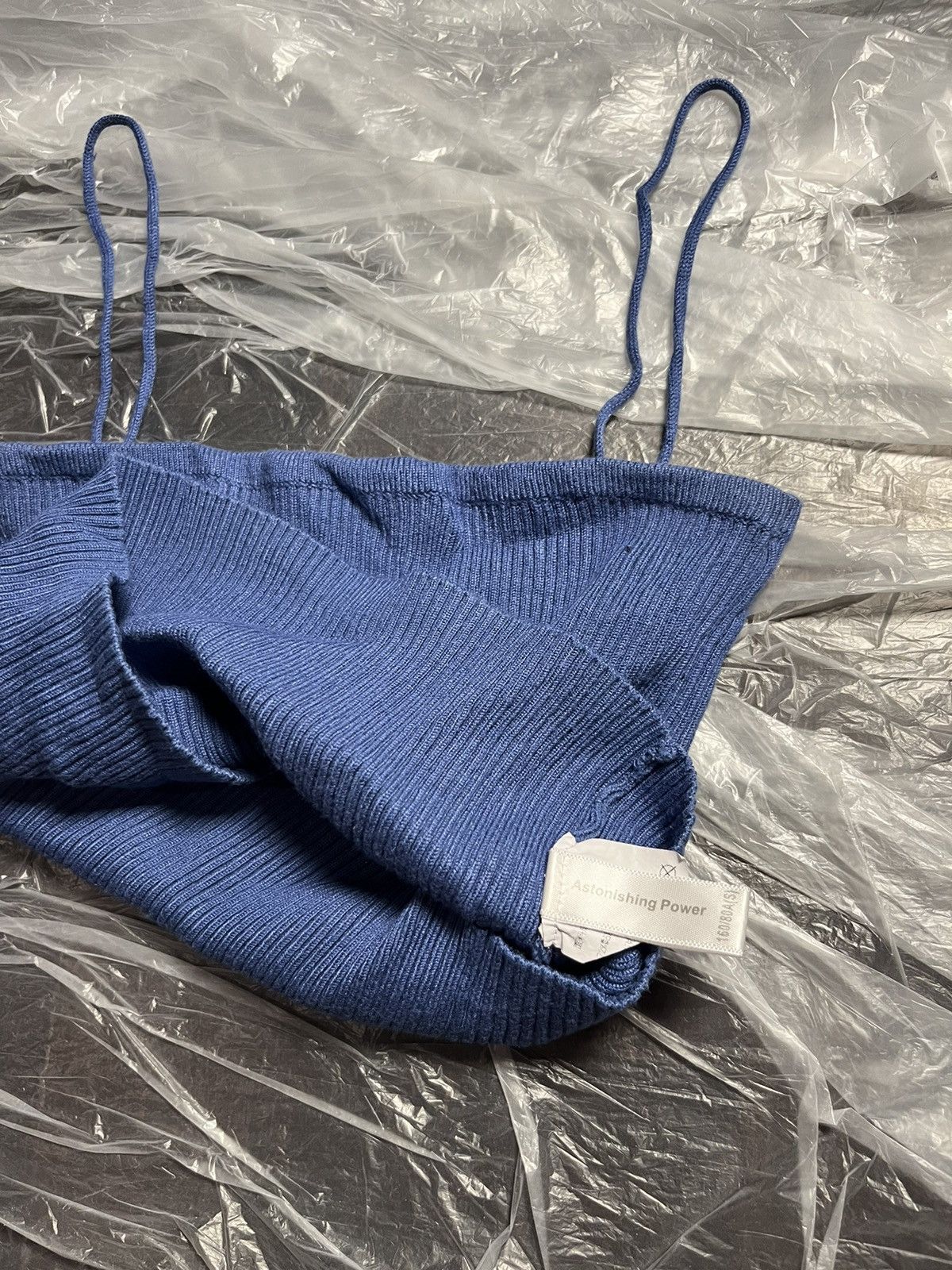 Other Astonishing Power Blue Knit Crop Top Y2K Size S / US 4 / IT 40 - 2 Thumbnail