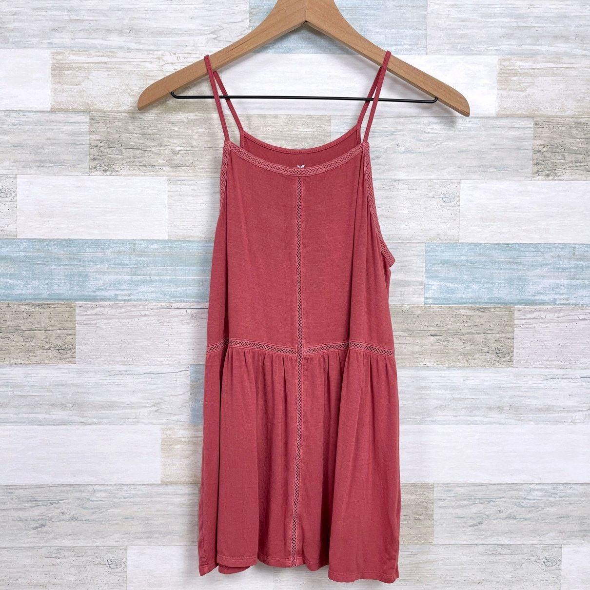 American Eagle Outfitters American Eagle Soft & Sexy Lattice Trim Tank Pink Womens XS Size XS / US 0-2 / IT 36-38 - 1 Thumbnail