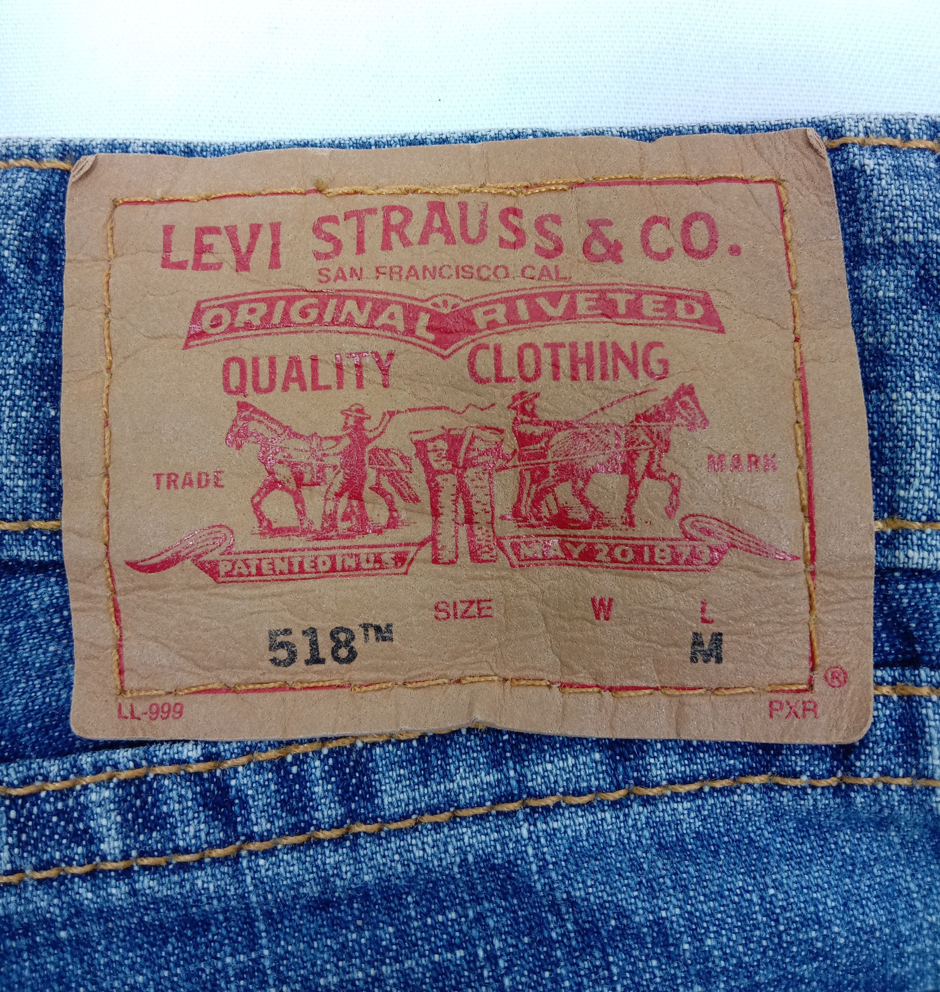 Levi's Vintage Levi's 518 Flare Jeans Blue Wash Denim Size 31" - 14 Thumbnail