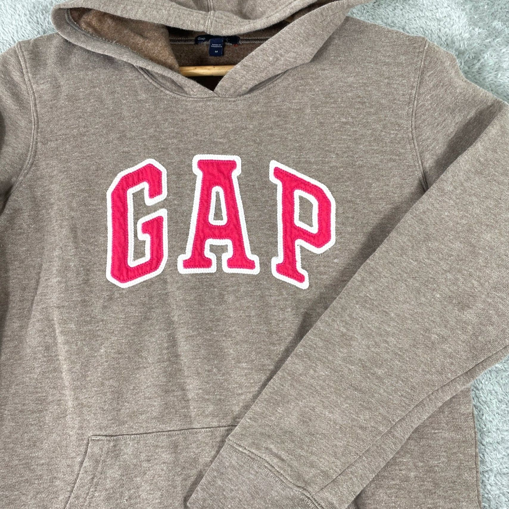 Gap Gap Hoodie Womens M Brown Pink Arch Spellout Sweatshirt Mallcore Logo Crew Neck Fleece Pockets Long Sleeve Pullover Casual Activewear Size M / US 6-8 / IT 42-44 - 5 Thumbnail
