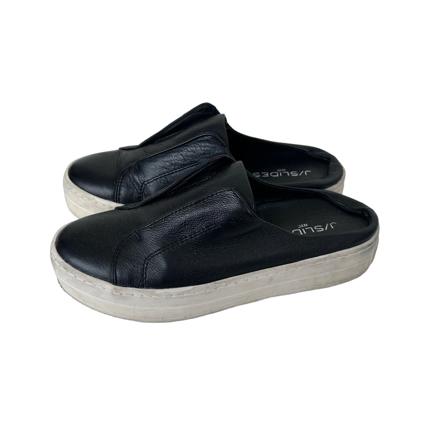 J/Slides J Slides Black Leather Slip On Shoes Sz 6 Size US 6 / IT 36 - 4 Thumbnail