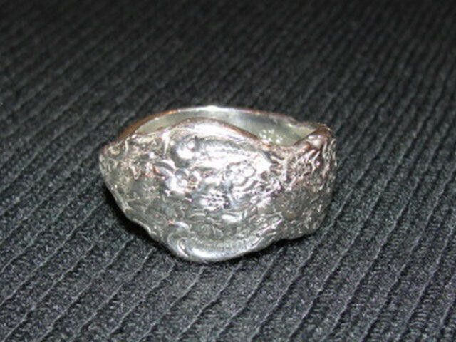 Sterling Silver over Brass Ornate Spoon Ring Alberto Juan