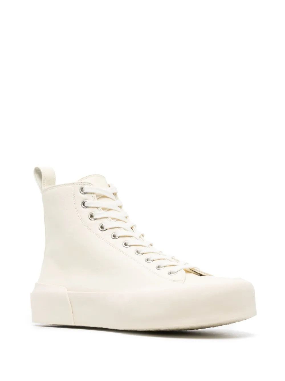 Jil Sander o1y1025 Hi-Top Sneakers in Cream Size US 8 / IT 38 - 2 Thumbnail