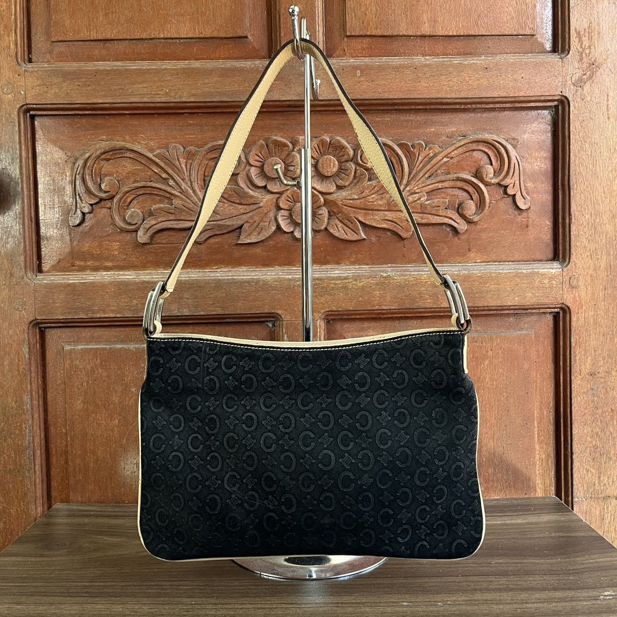 VINTAGE CELINE SUEDE MACADAM SHOULDER BAG