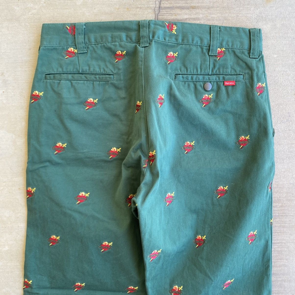 Supreme Supreme Sacred Heart Work Pants Dark Green 2017 Size US 32 / EU 48 - 4 Thumbnail