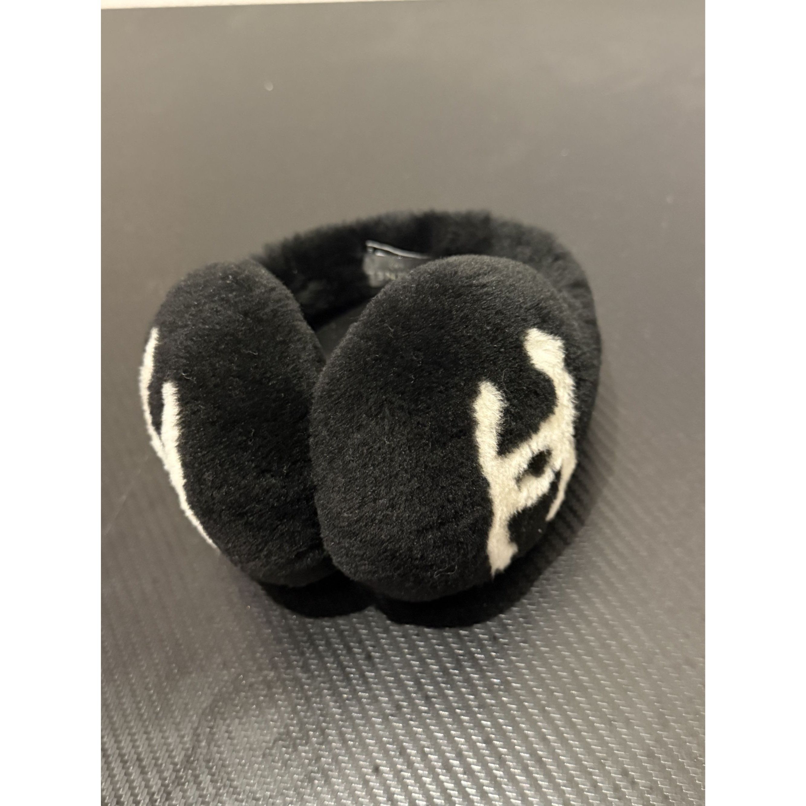 Chanel Black & White Faux Fur Earmuffs