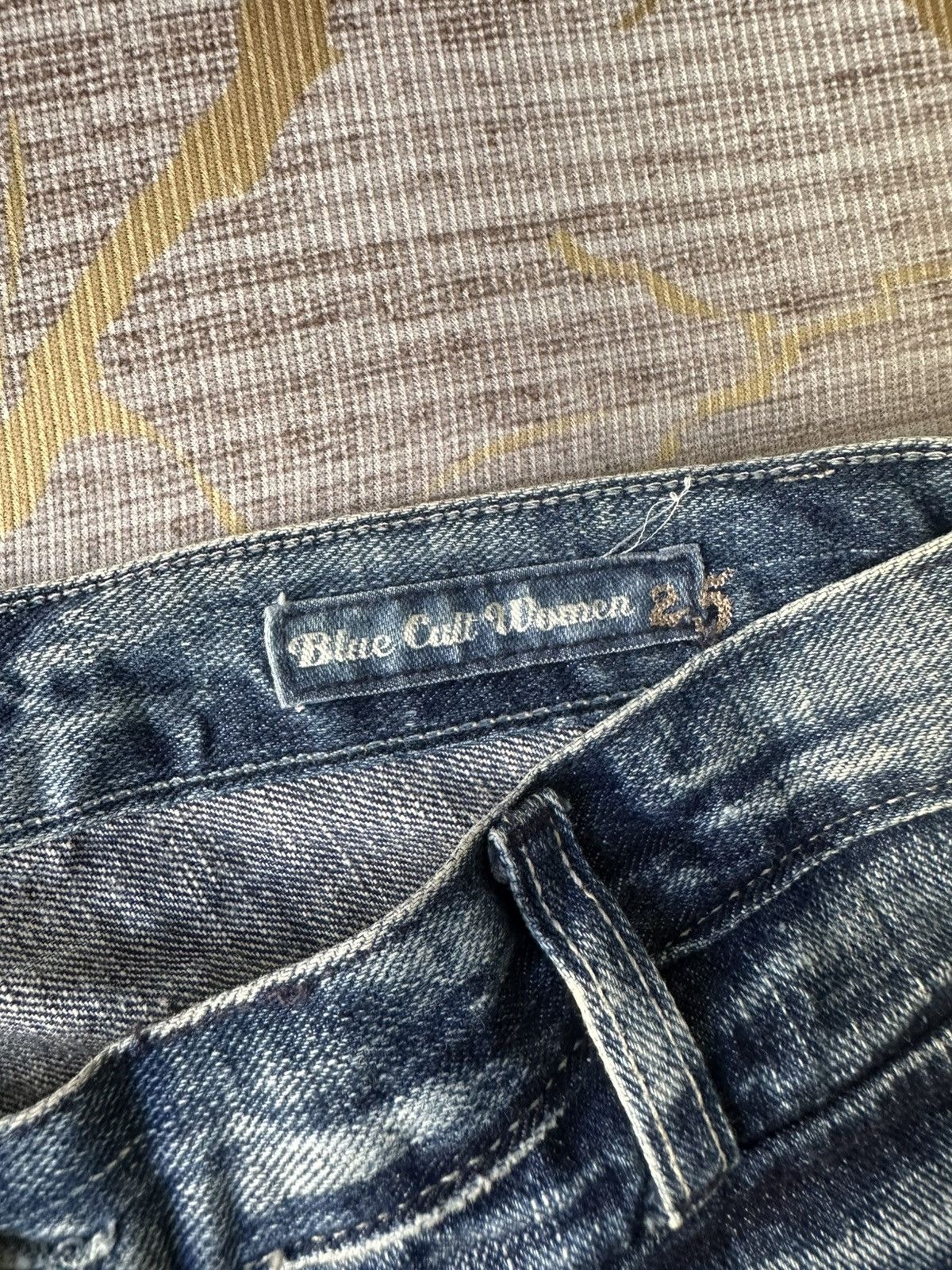Japanese Brand FLARE Blue Cult Fatigue Jeans Size 28" / US 6 / IT 42 - 18 Thumbnail