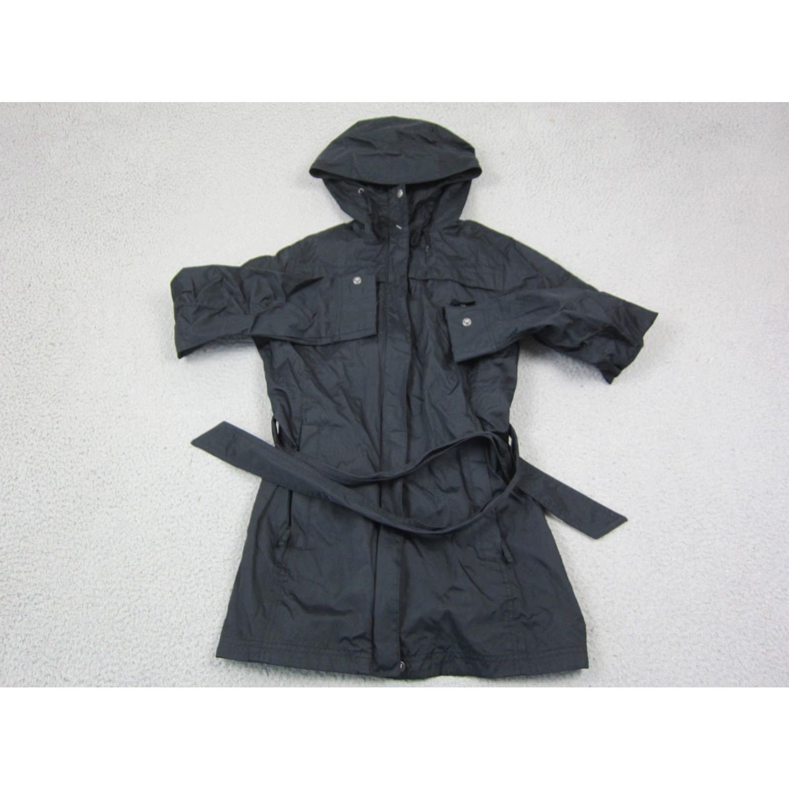 Rains Columbia Jacket Women S Black Trench Coat Omni Shield Belted Softshell Zip Size S / US 4 / IT 40 - 2 Thumbnail