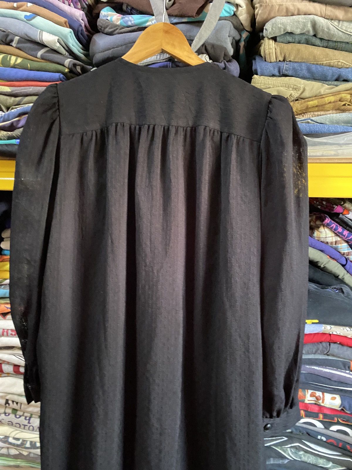 Designer × Givenchy Formal Givenchy luxury Black Wool Dress With Lace Size L / US 10 / IT 46 - 9 Thumbnail