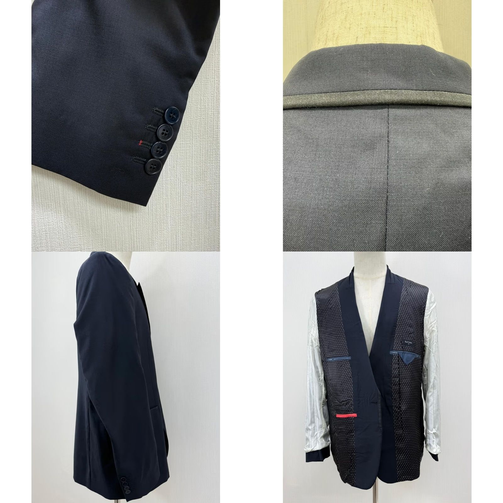 Paul Smith VINTAGE Paul Smith Blazer Mens XL Blue Wool 90s Single-Breasted Notch Notch Lapel Structured Formal Casual Jacket - Blackout Full Title Size 46R - 8 Thumbnail