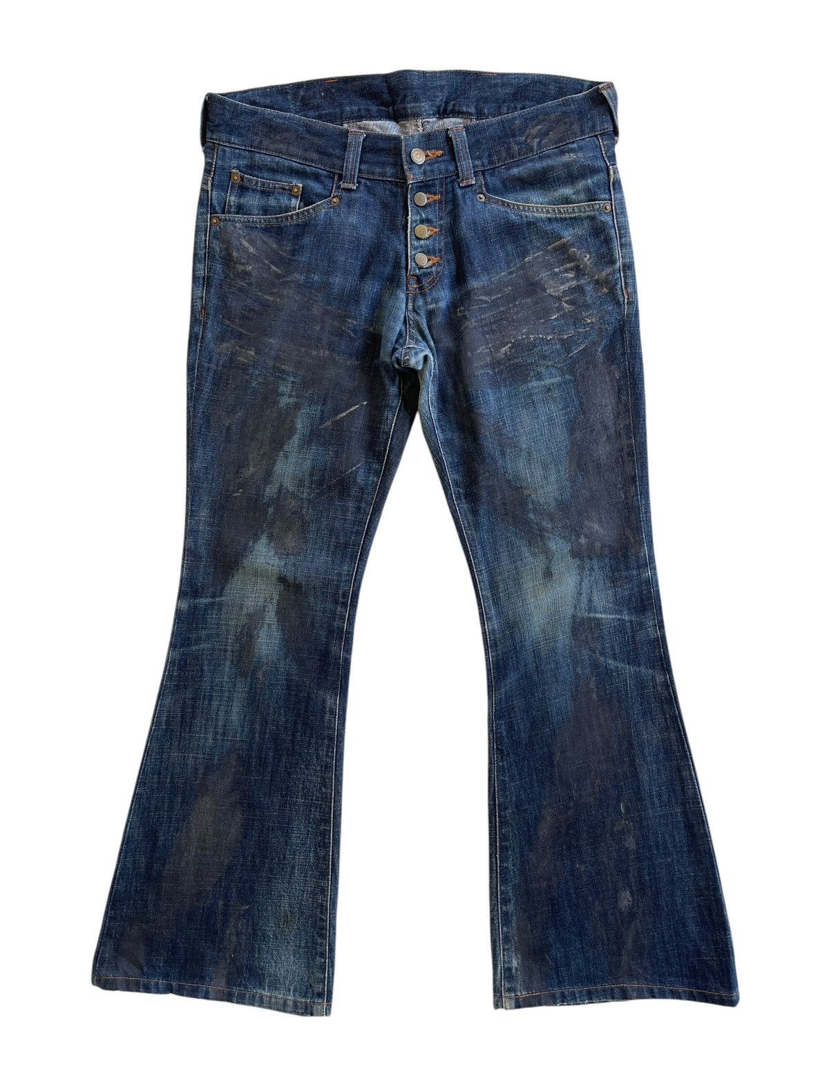Tornado Mart Tornado Mart Flare Waxed Jeans Size US 33 - 2 Thumbnail