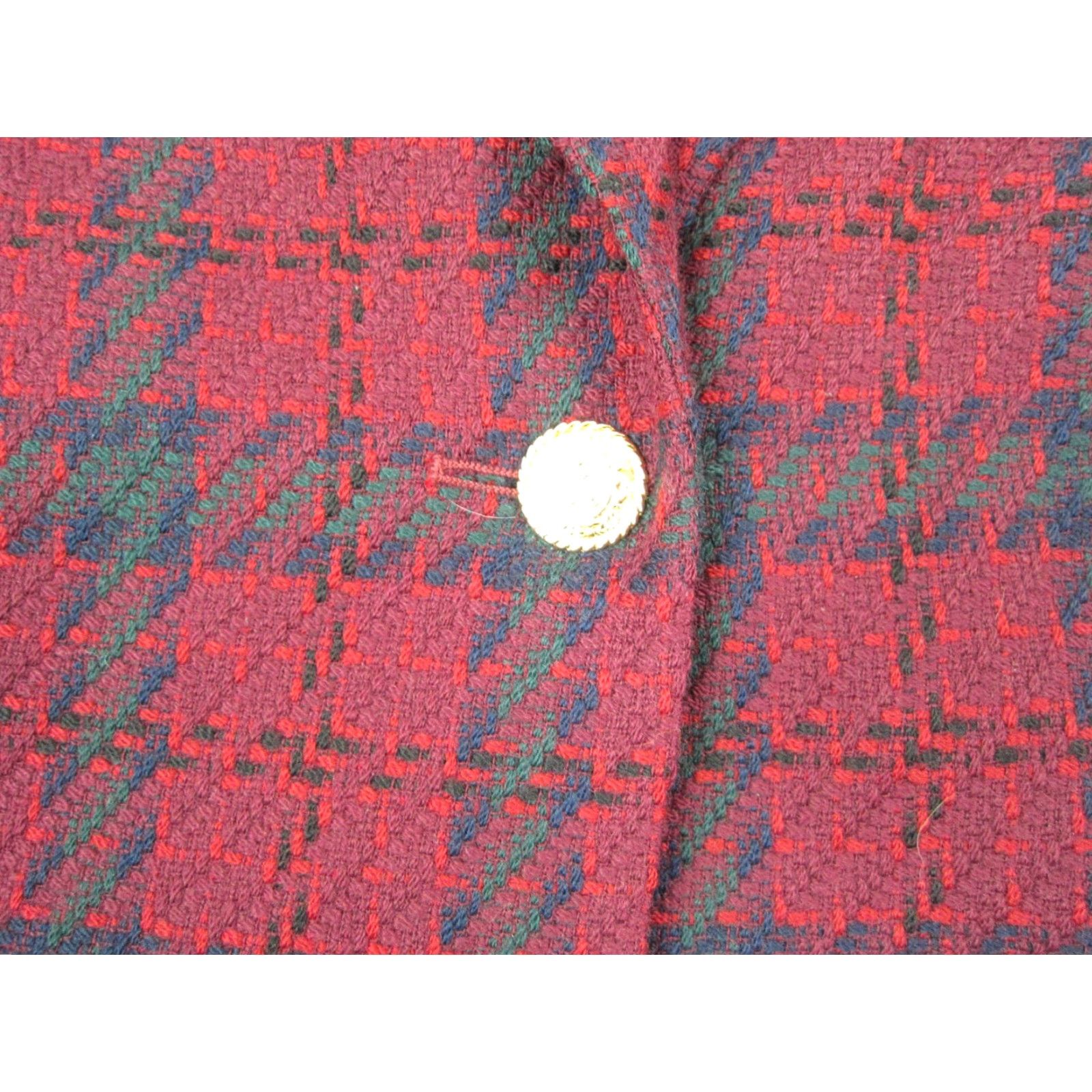 Vintage VINTAGE JH Collectibles Jacket Womens Size 14 Red 100% Wool Houndstooth Blazer Long Sleeve Casual Fall Winter Pockets 80s 90s Womens Jacket Size XL / US 12-14 / IT 48-50 - 5 Thumbnail