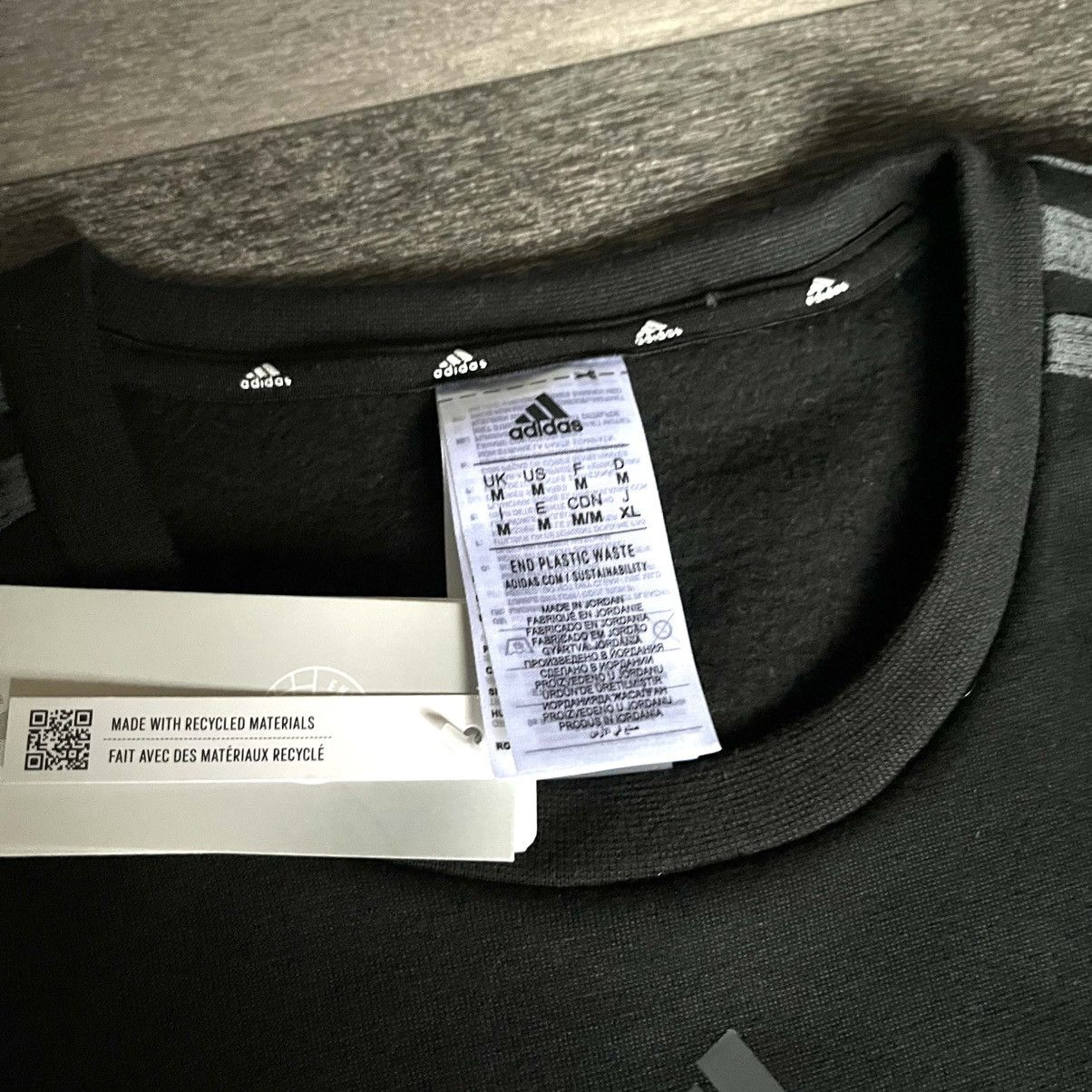 Adidas New Mens Adidas Crewneck Sweatshirt Pullover 3 Stripes Black Size US M / EU 48-50 / 2 - 4 Thumbnail