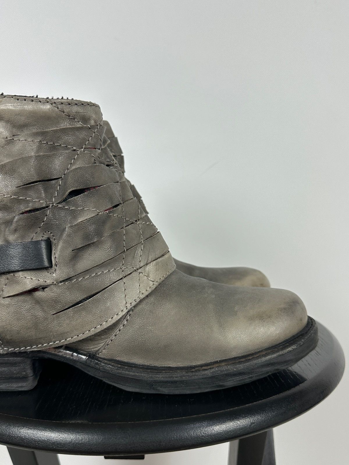 A.S.98 A.S.98. Airstep Gray Leather Biker Ankle Buckle Strap Boots Size US 8 / IT 38 - 17 Thumbnail