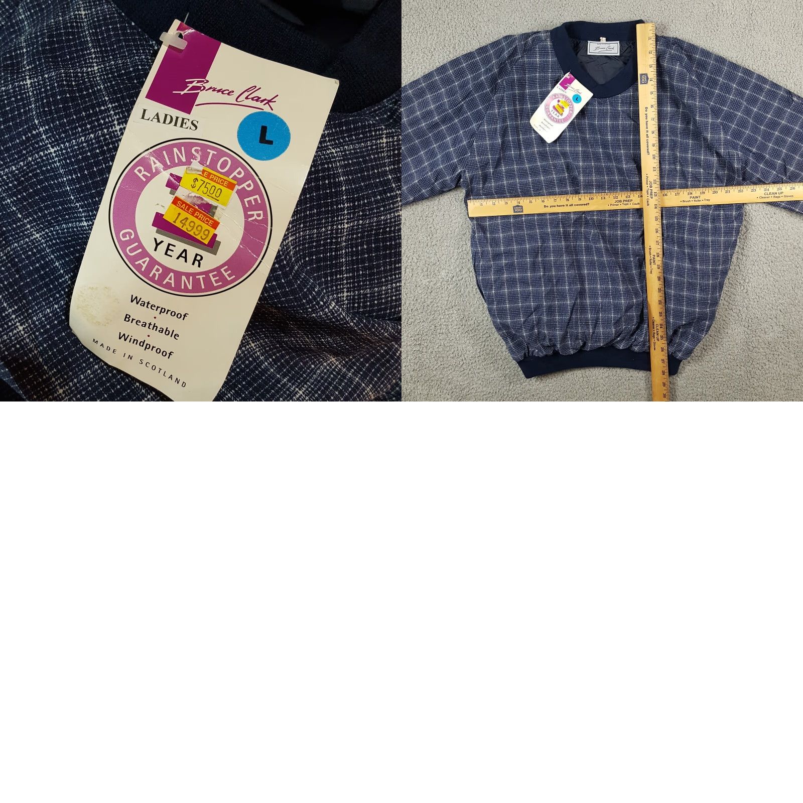 Vintage VINTAGE Bruce Clark Windbreaker Jacket Womens Plaid Blue Windproof Breathable Scotland Large Pullover Jacket 80s 90s Outdoor Casual Travel Workwear Size L / US 10 / IT 46 - 8 Thumbnail