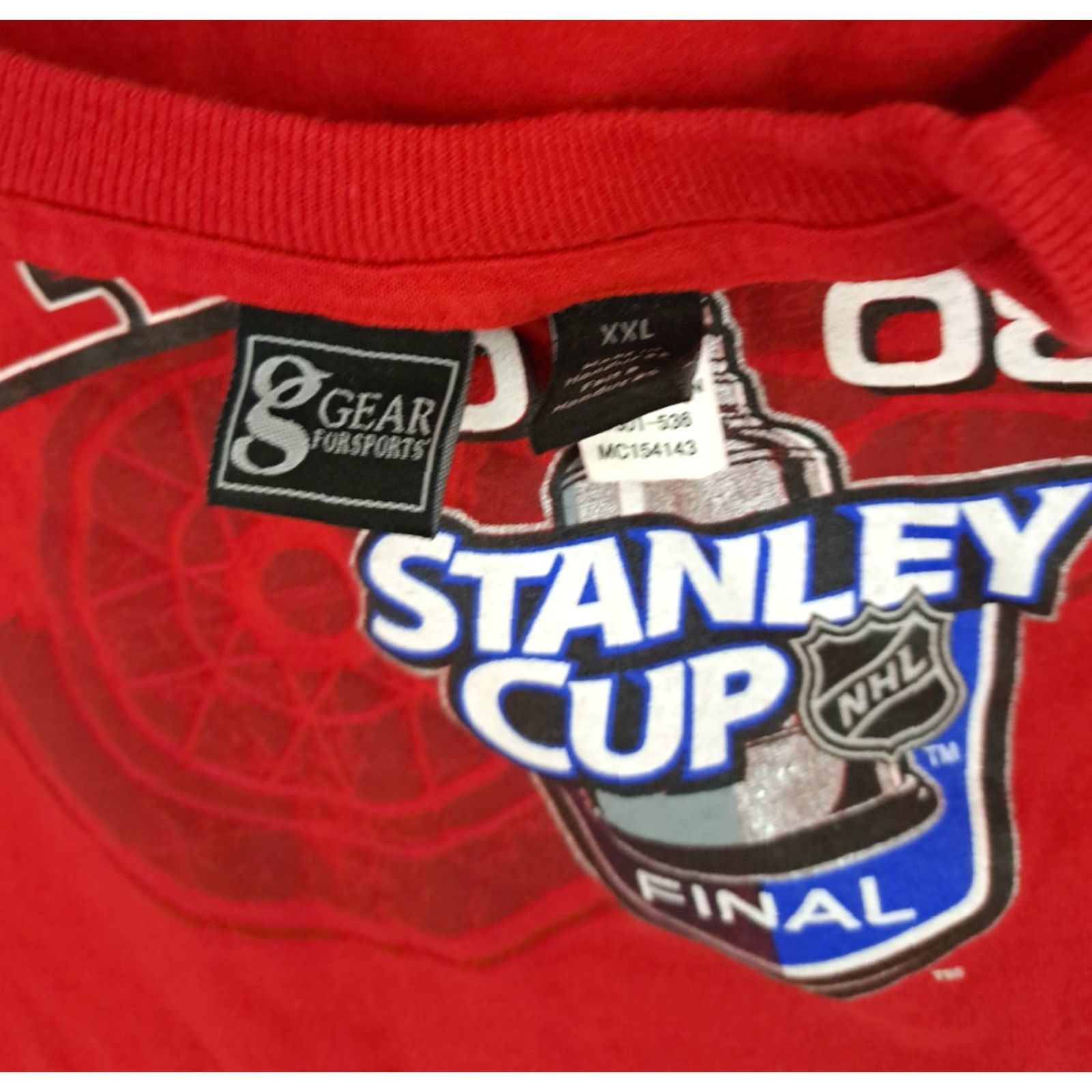 Vintage Vintage Detroit Red Wings Hockey 2008 Stanley Cup T-Shirt LG Gear for Sports Size US XXL / EU 58 / 5 - 3 Thumbnail