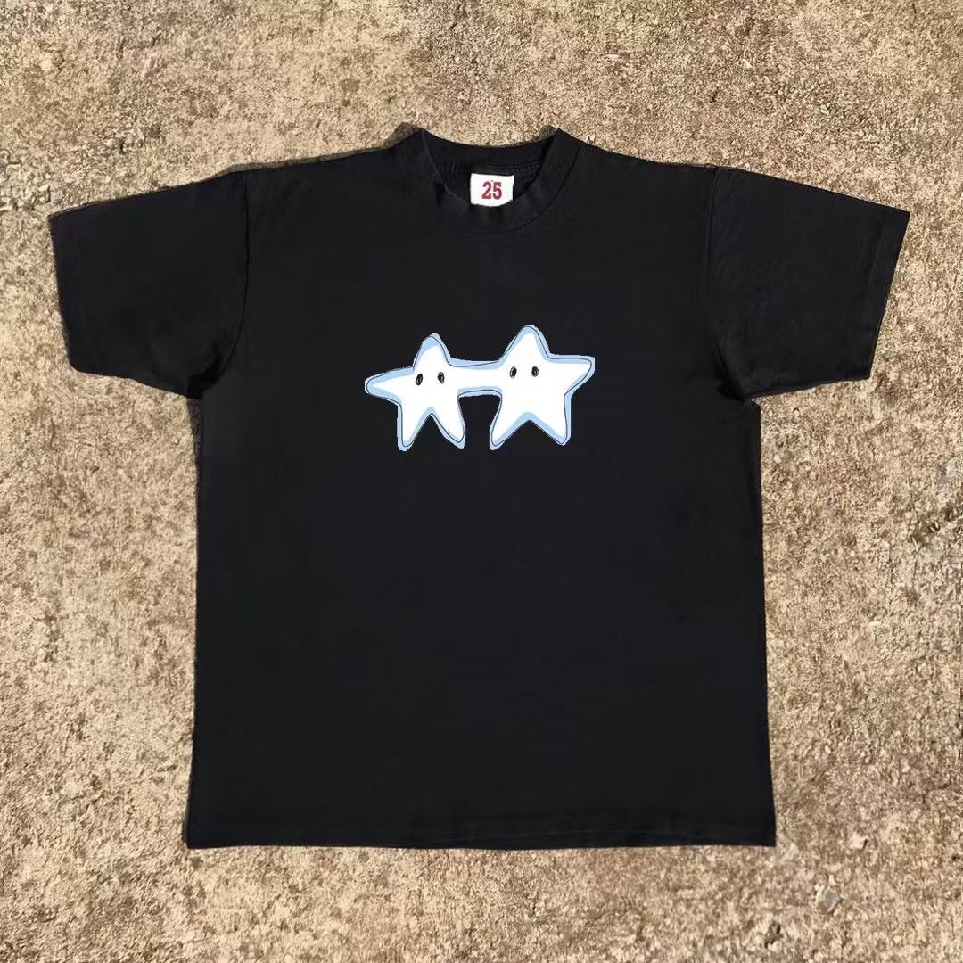 Vintage Black retro star print cotton t-shirt Size US M / EU 48-50 / 2 - 1 Thumbnail