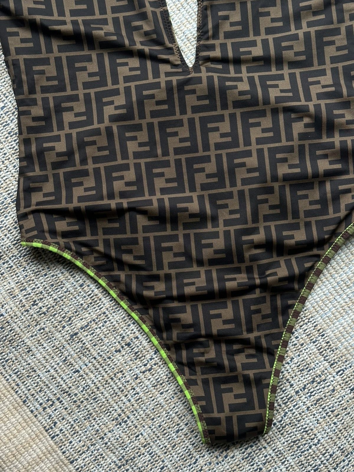 Fendi FENDI Monogram Gingham-Print Reversible Bodie Swimsuit Size M / US 6-8 / IT 42-44 - 8 Thumbnail