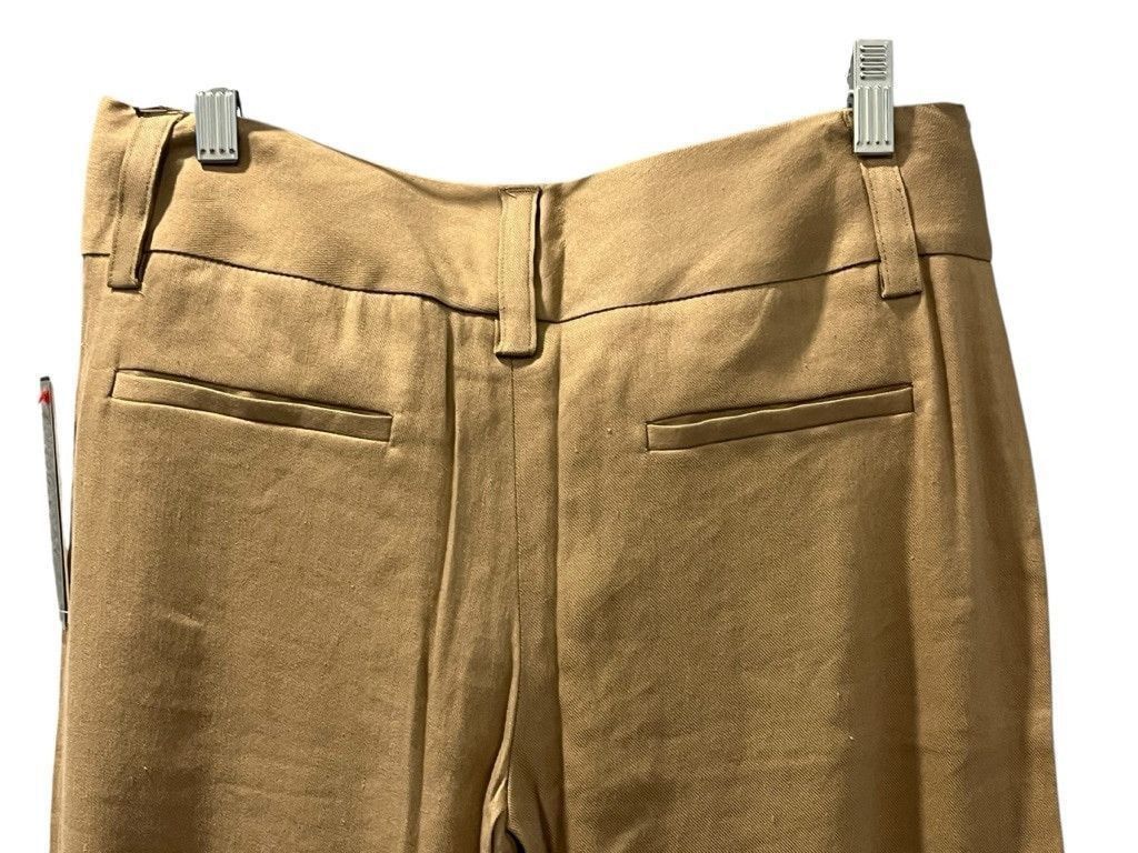 Alice + Olivia Alice + Olivia NWT Linen Sz 4 Low Rise Wide Flare Tan Pants Size 27" / US 4 / IT 40 - 8 Thumbnail