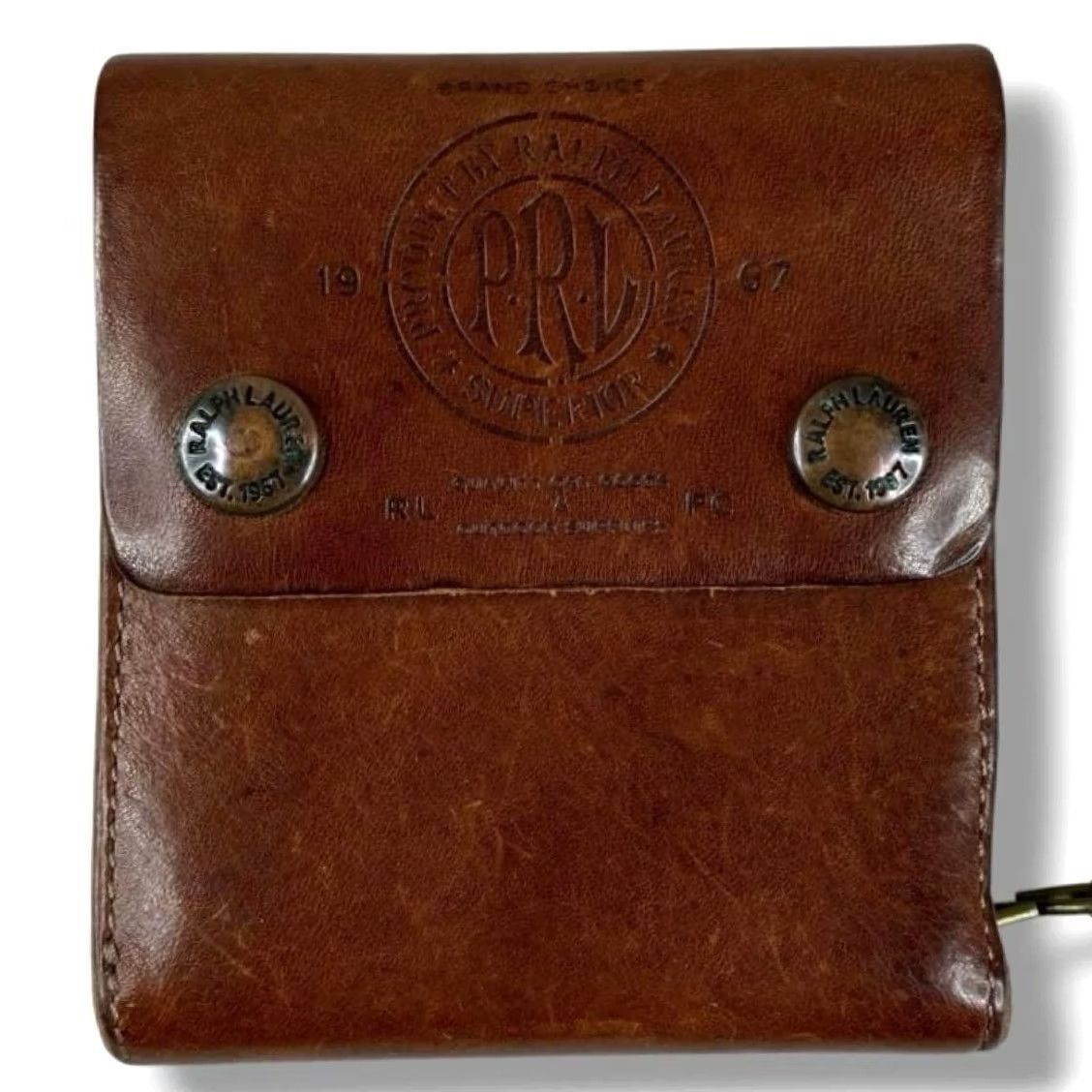 Ralph Lauren VINTAGE RRL Ralph Lauren Leather Biker Wallet Brown with Chain Logo Size ONE SIZE - 2 Thumbnail