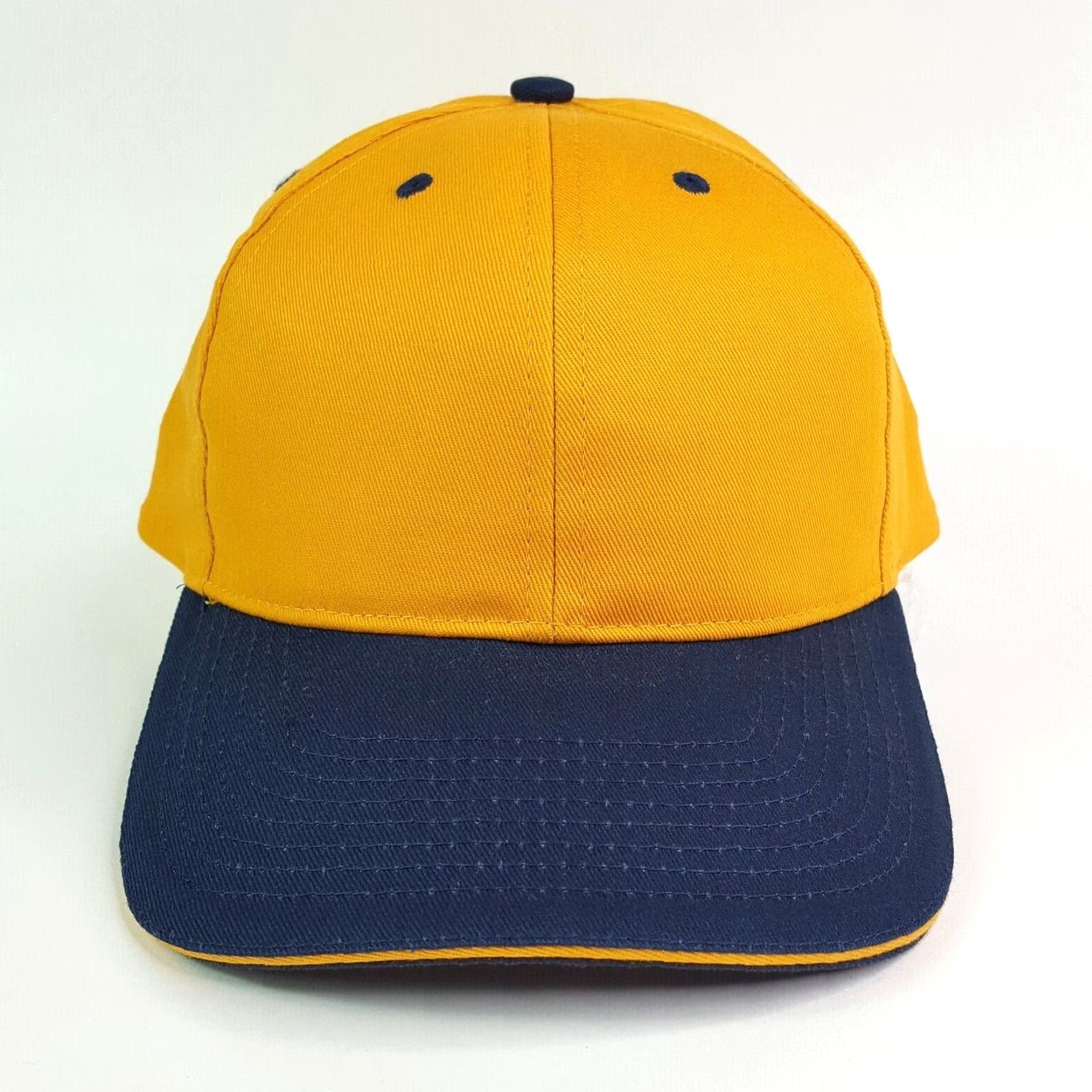 Vintage VINTAGE Town Talk Yellow Twill Snapback Adjustable Hat Baseball Cap Men Casual 90s Sports Athletic Embroidered Solid Cotton Cap Size ONE SIZE - 2 Thumbnail